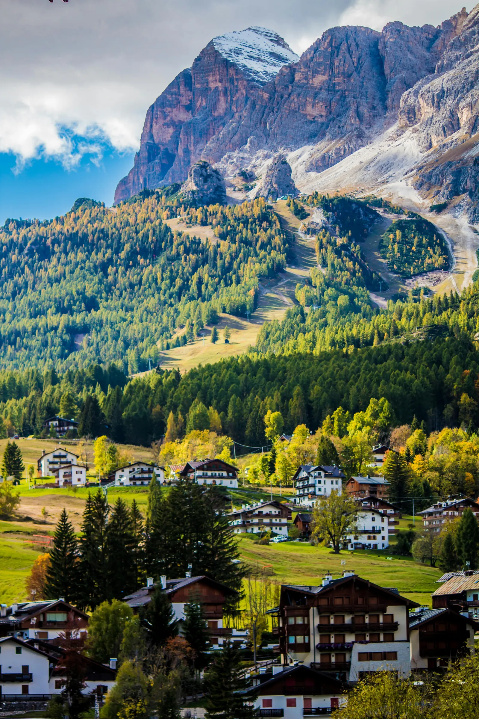 Cortina d'Ampezzo village below the peaks