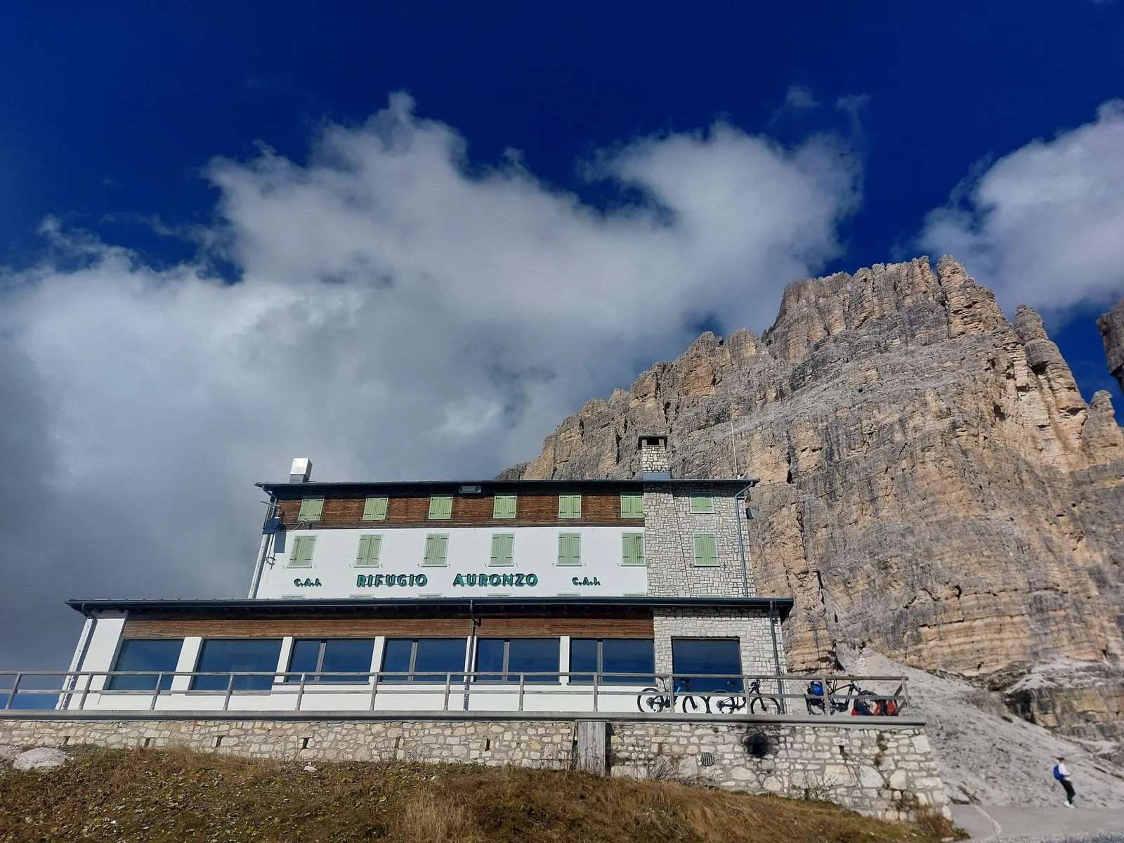 Rifugio Auronzo below the southern wall of the Tre Cime