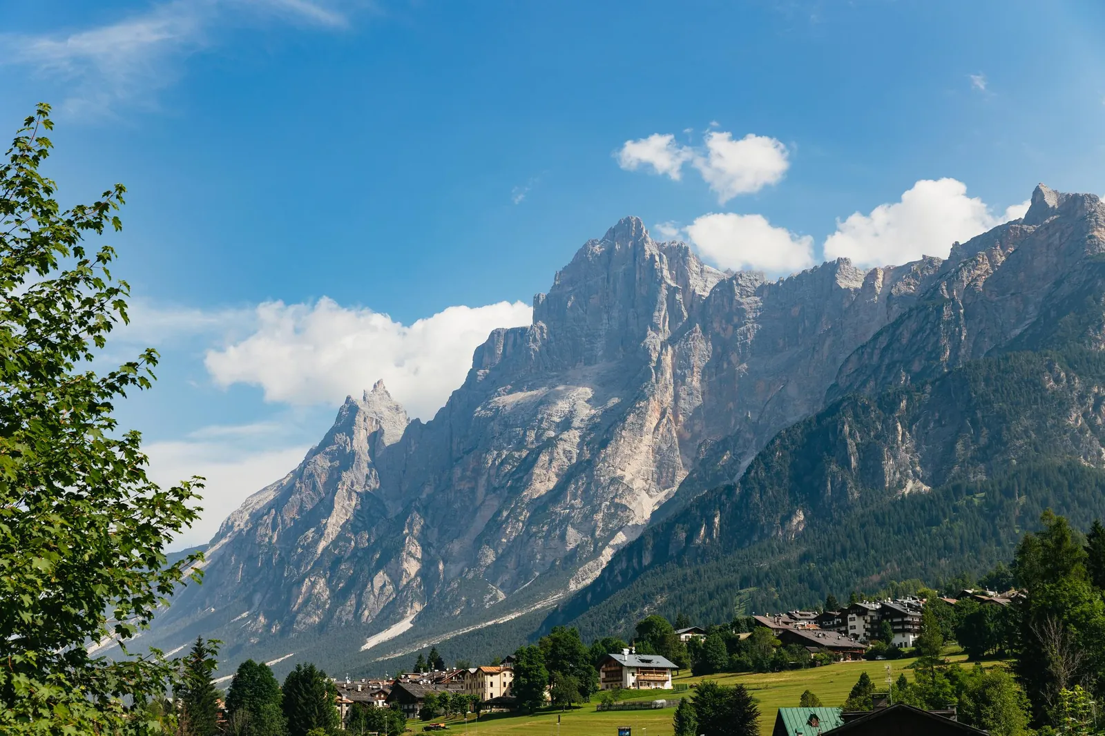Sorapiss massif above the forest near Cortina d'Ampezzo